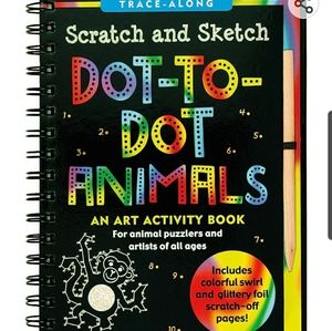 Trace-Along Scratch and Sketch Dot-to-Dot Animals activity book